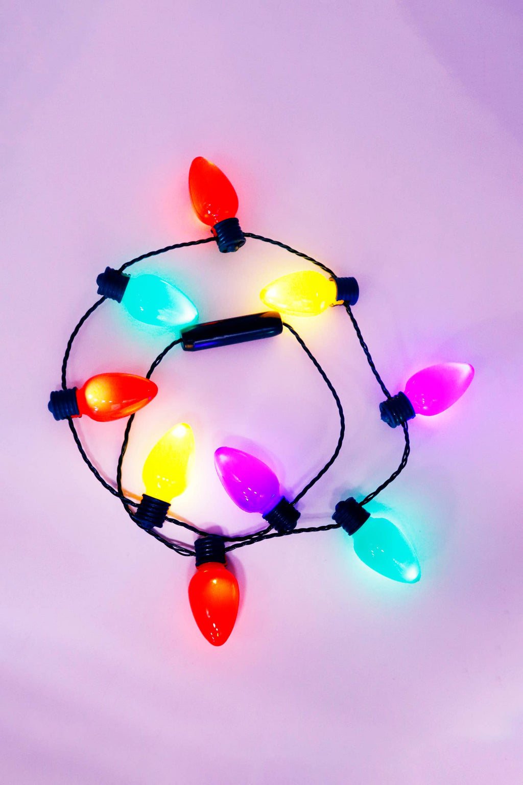 Christmas LED String Light Bulb Necklace - 9 Bulb