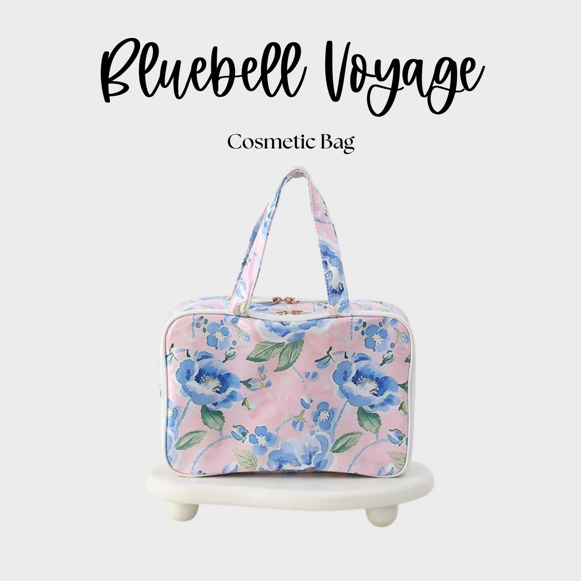 Waterproof Cosmetic Case PVC Make up Bag Bluebell Voyage