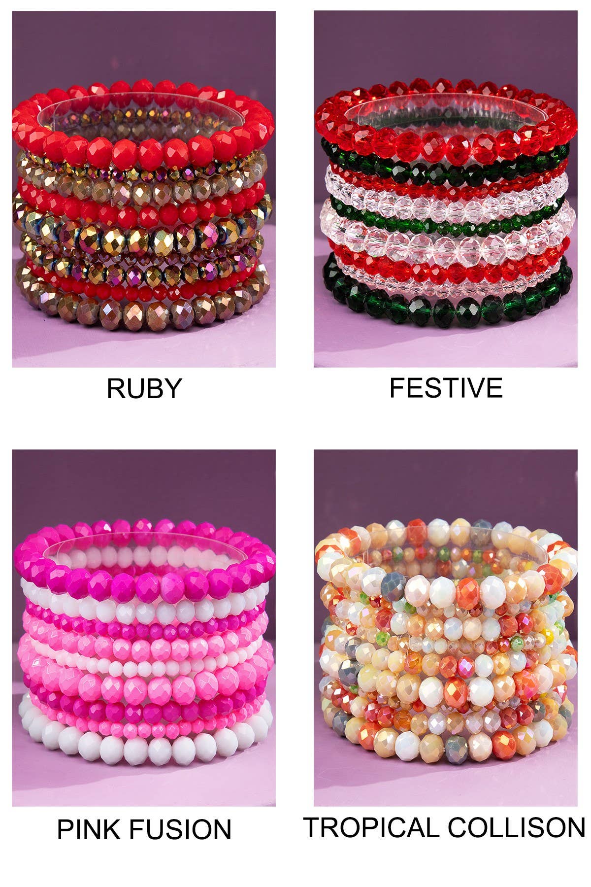 Glass Bead 9 Set Bracelet