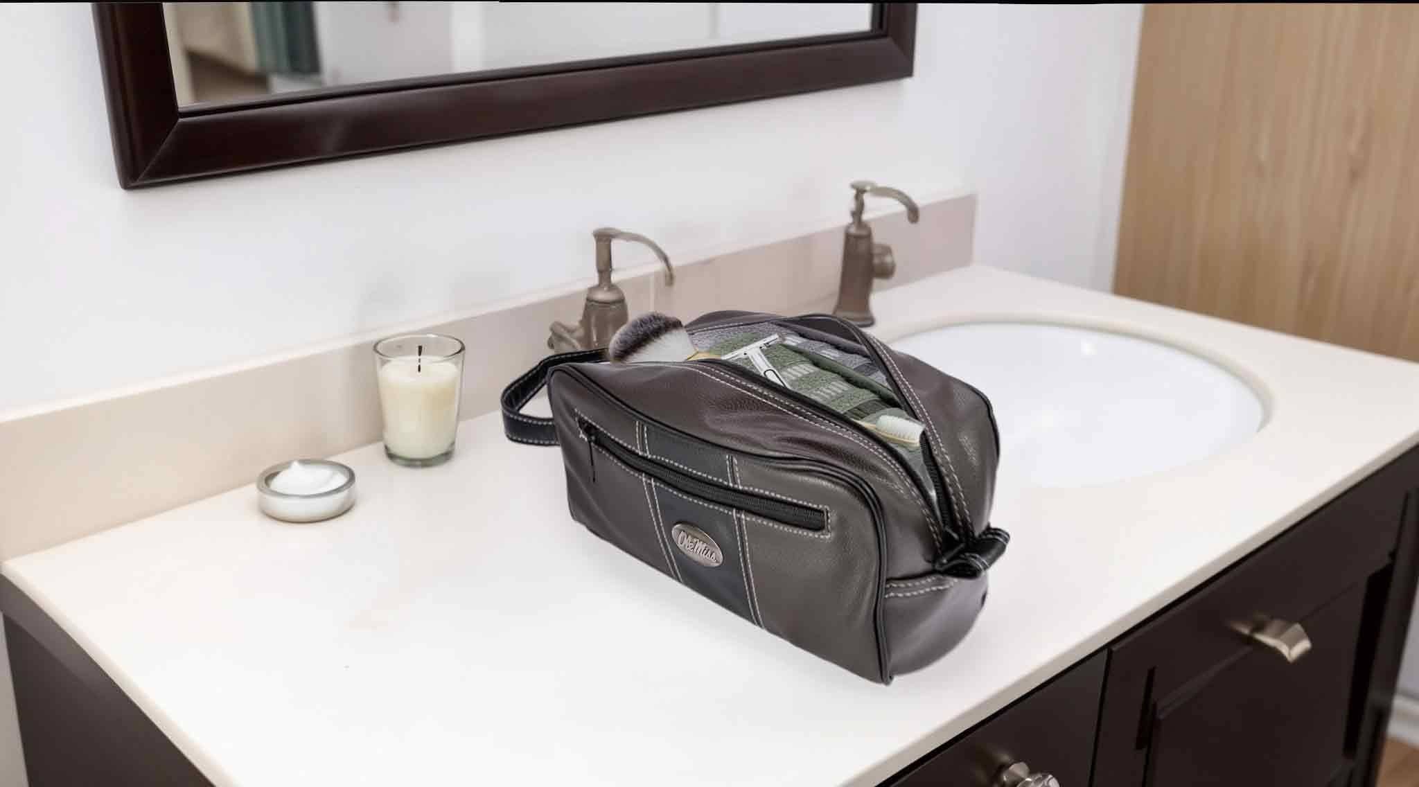 Ole Miss Rebels Men's Toiletry Dopp Bag Brown