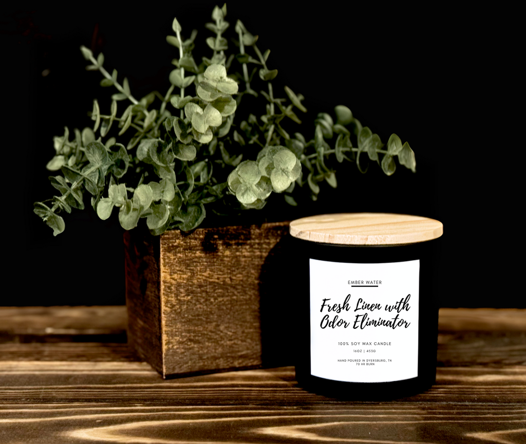 Fresh Linen with Odor Eliminator 16 oz 100% Soy Candle