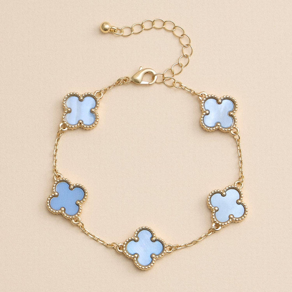 Colorful Shell Charm Bracelet with Gold Detailing