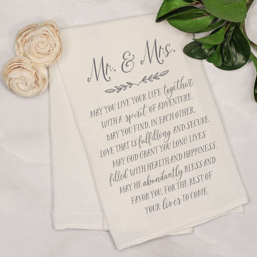Wedding Gifts, Housewarming Gift, Tea Towel, Mr & Mrs