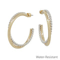 Water Resistant 2" Braided Gold and Silver Hoop Twist Earring