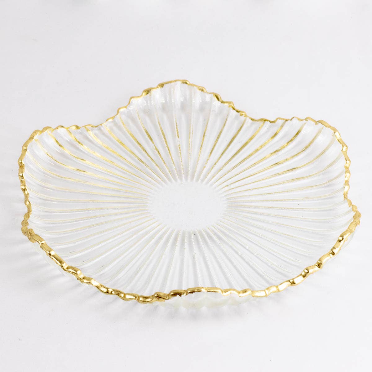 Gatsby Glass Serving Platter   Clear/Gold   10.5"