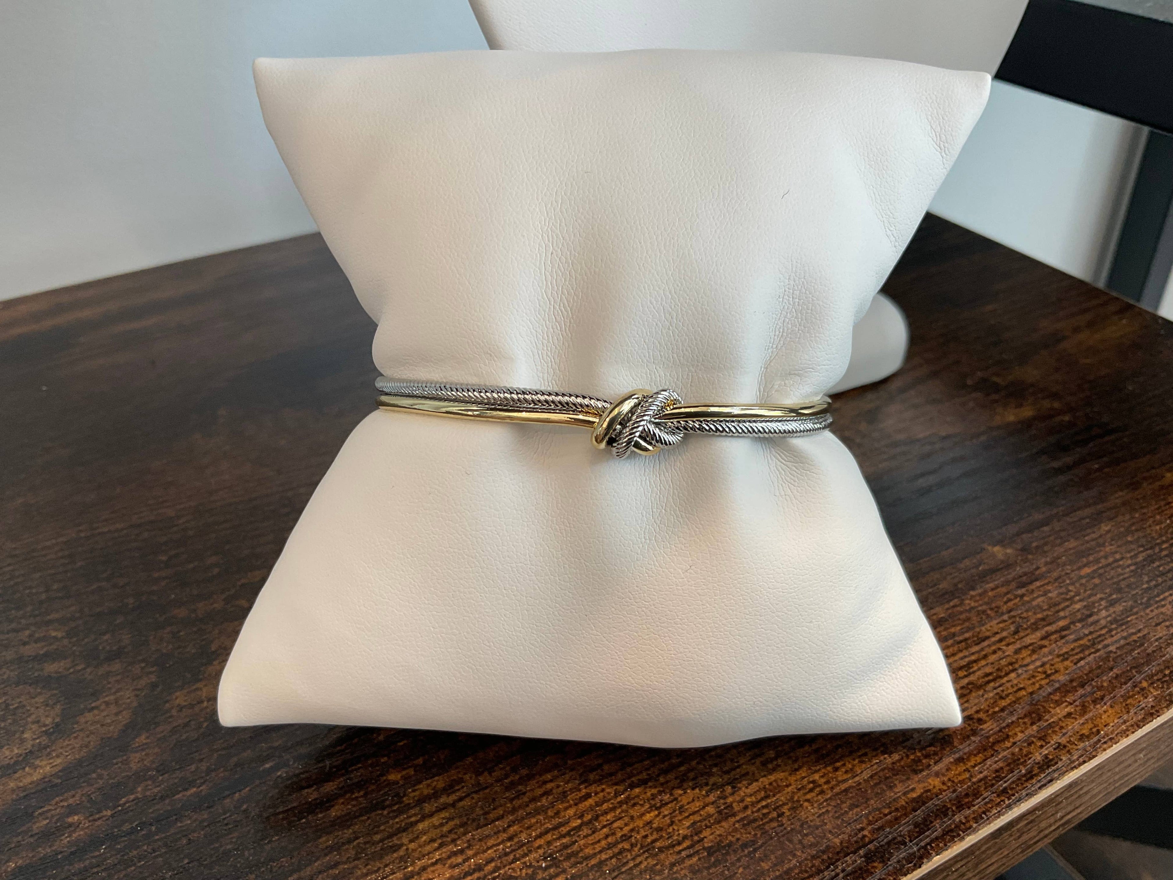 Two Tone knotted Station Bangle