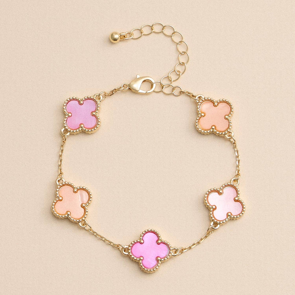 Colorful Shell Charm Bracelet with Gold Detailing