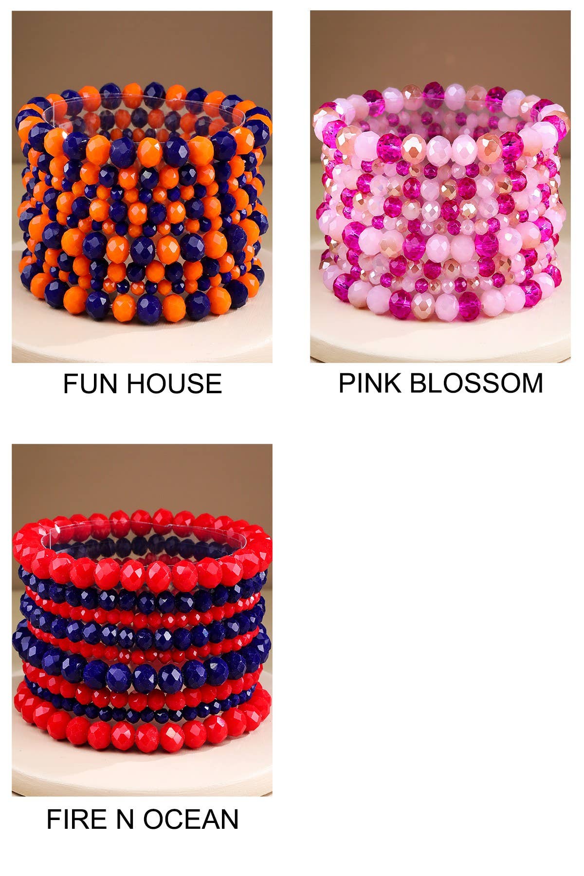 Glass Bead 9 Set Bracelet