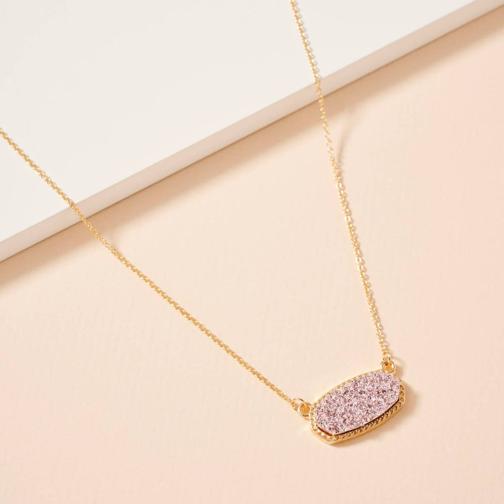 Druzy Stone Pendant Necklace