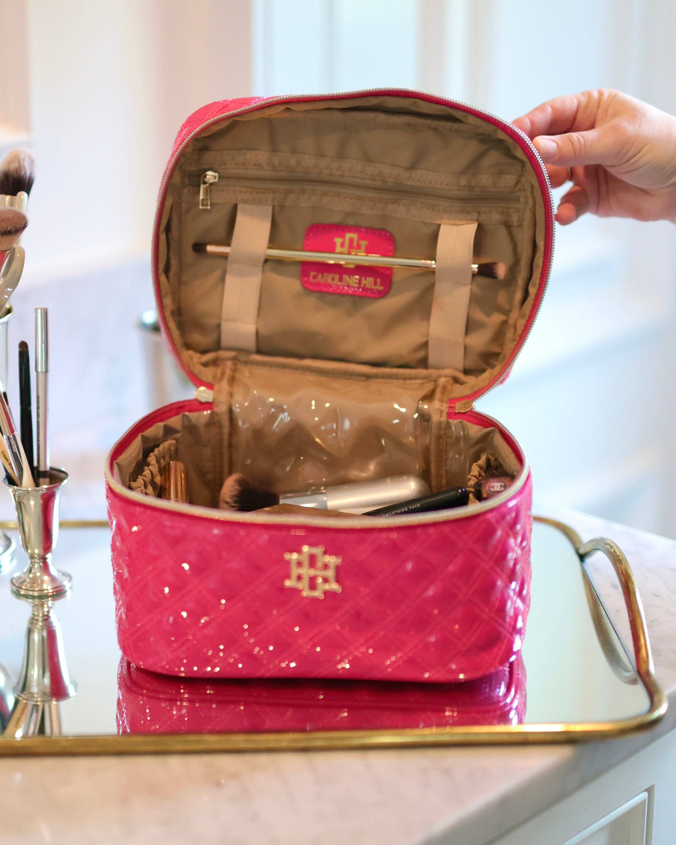 Hampton Train Case Hot Pink Patent