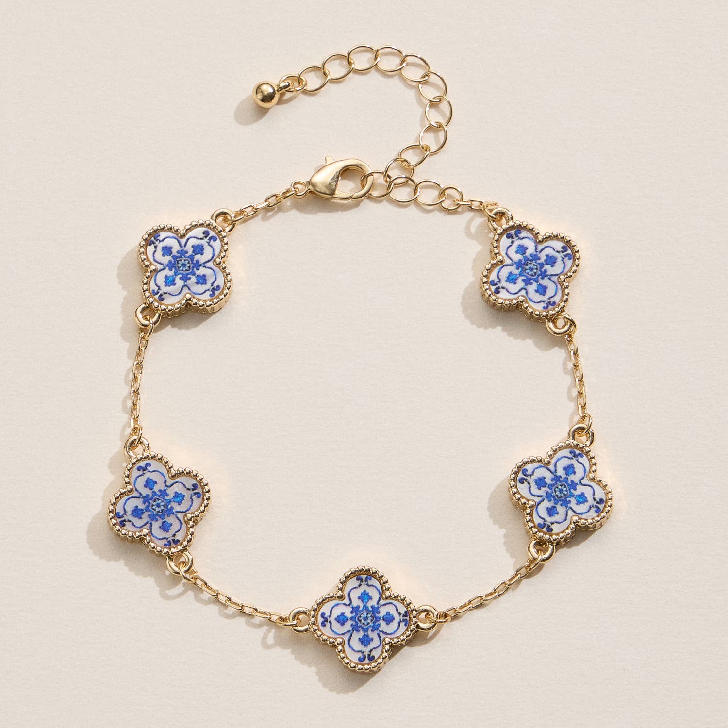 Colorful Shell Charm Bracelet with Gold Detailing