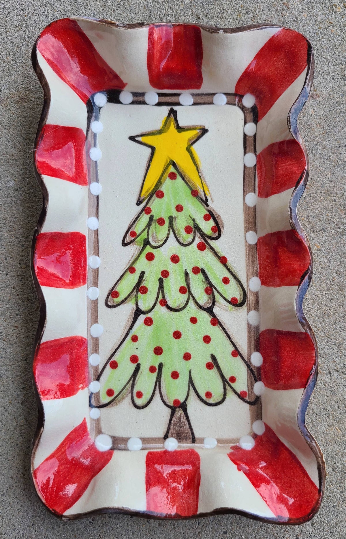 Small Rectangle Plate (RW Tree Red Dots)