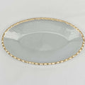Cordova Oval Serving Tray   Clear/Gold   14x8.5