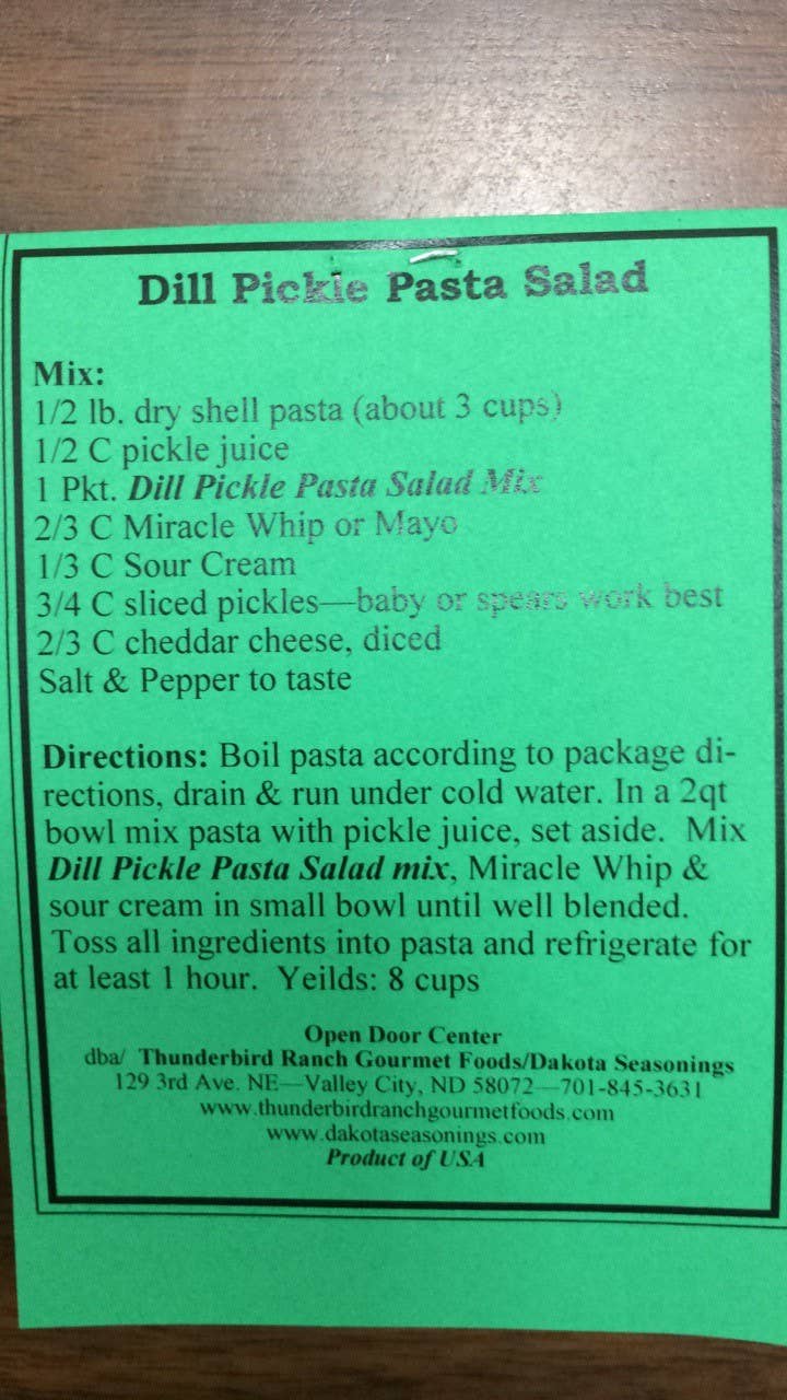 Dill Pickle Pasta Salad Dressing Mix