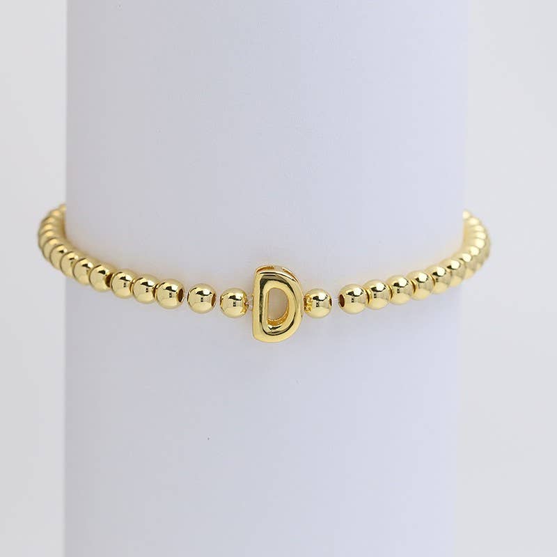 INITIAL MONOGRAM BUBBLE STRETCH BEAD BRACELET | 40B118