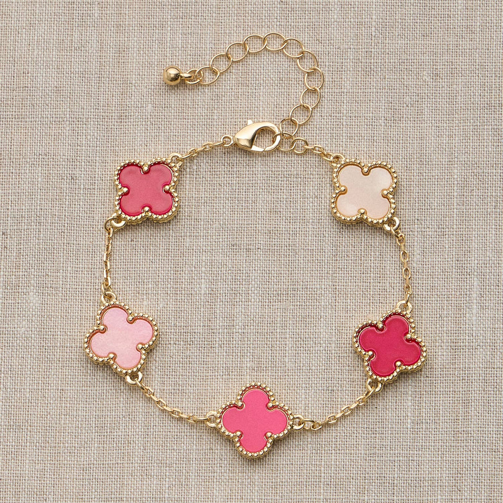 Colorful Shell Charm Bracelet with Gold Detailing