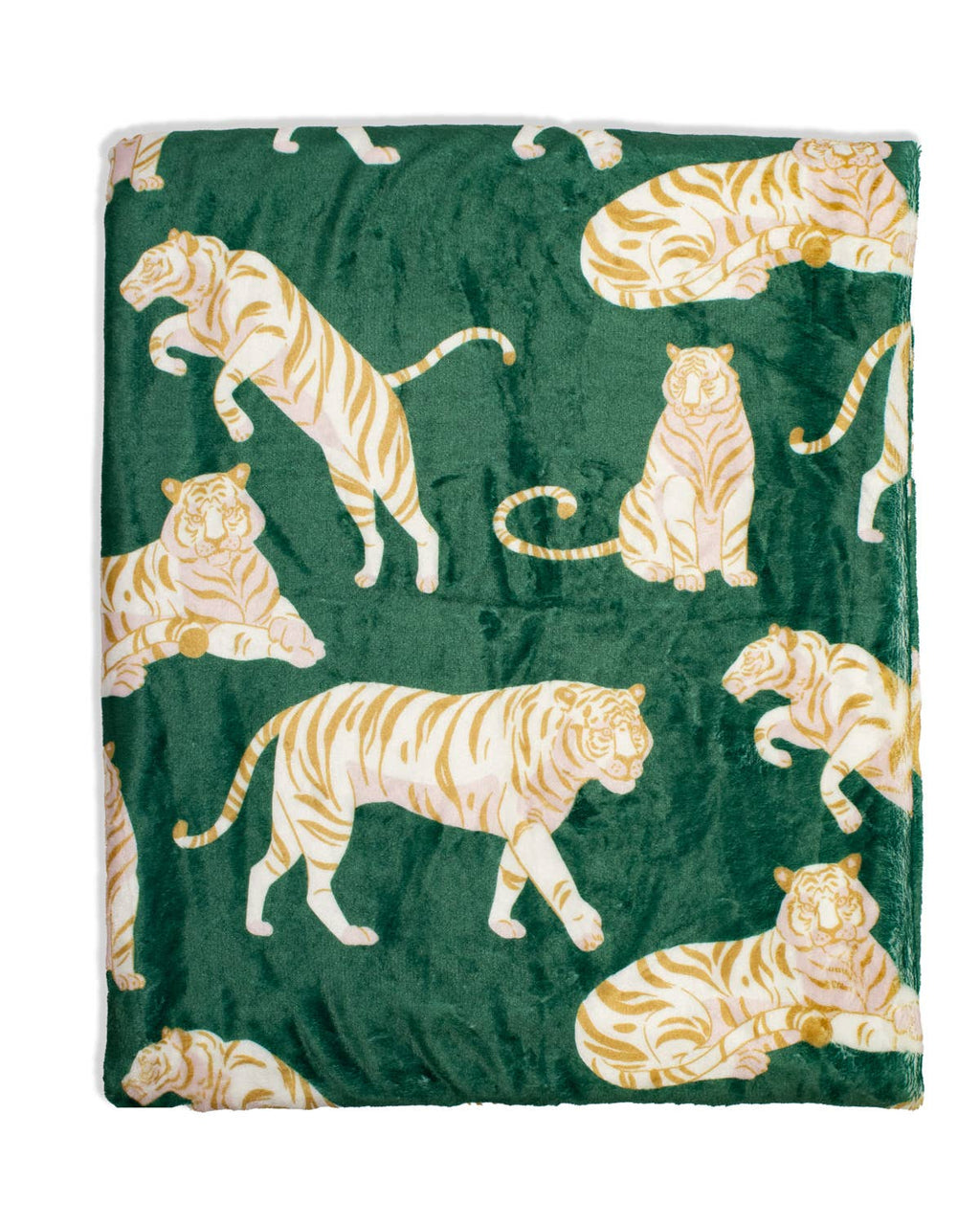 Chloe Tiger Throw   Green/Gold/Pink   50x60
