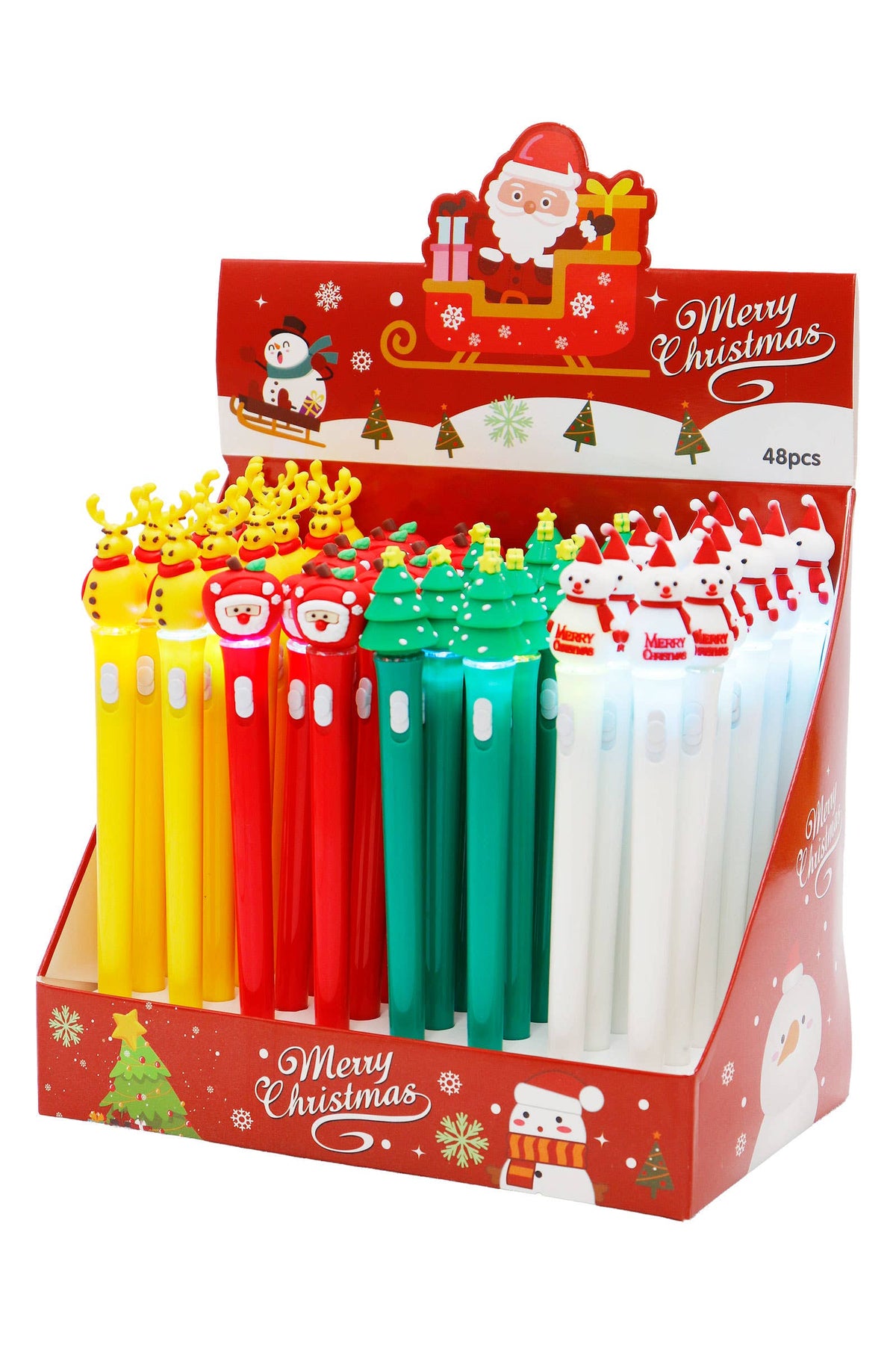 Christmas Led Light-up 0.7 mm Pen - 48 Pcs