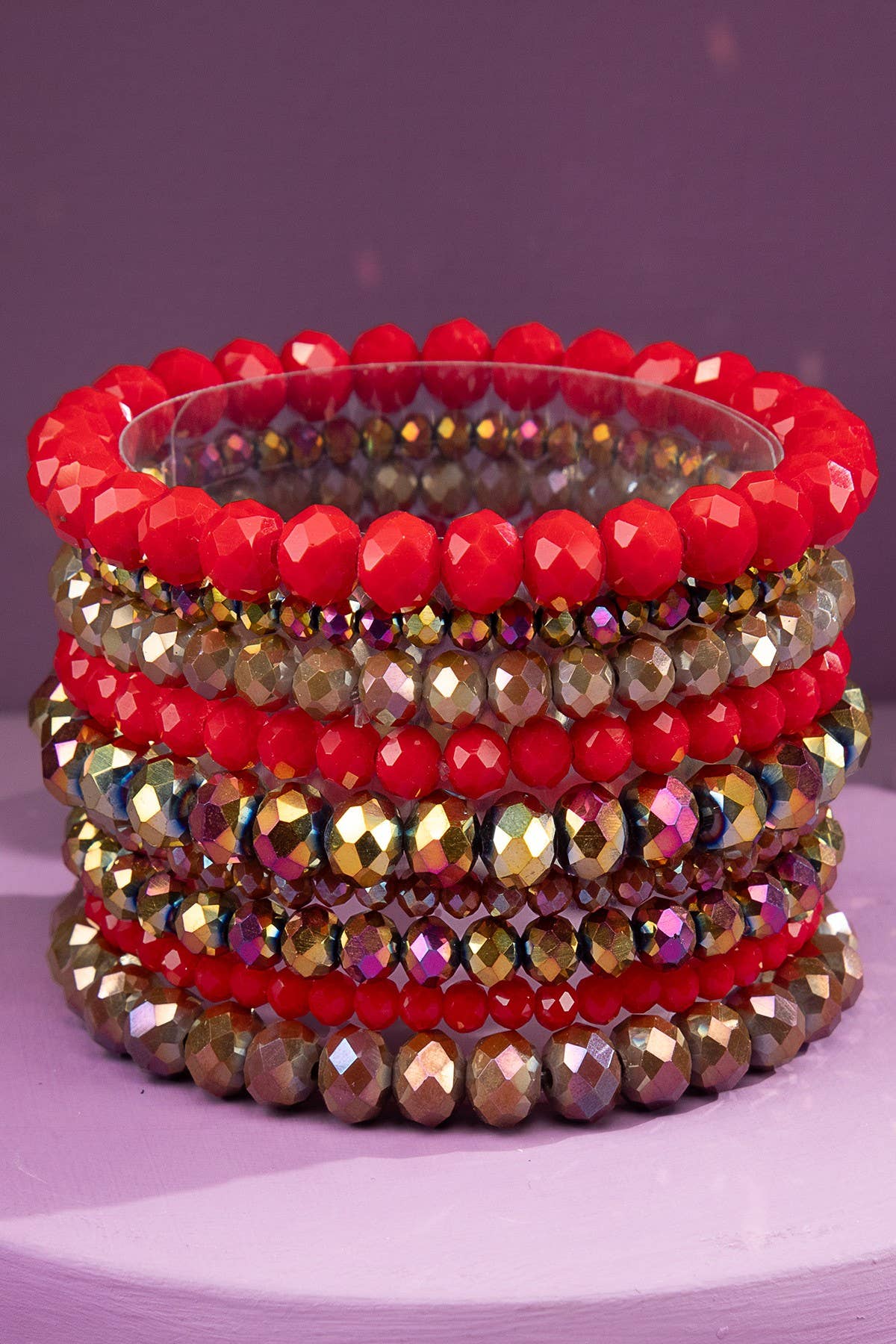 Glass Bead 9 Set Bracelet