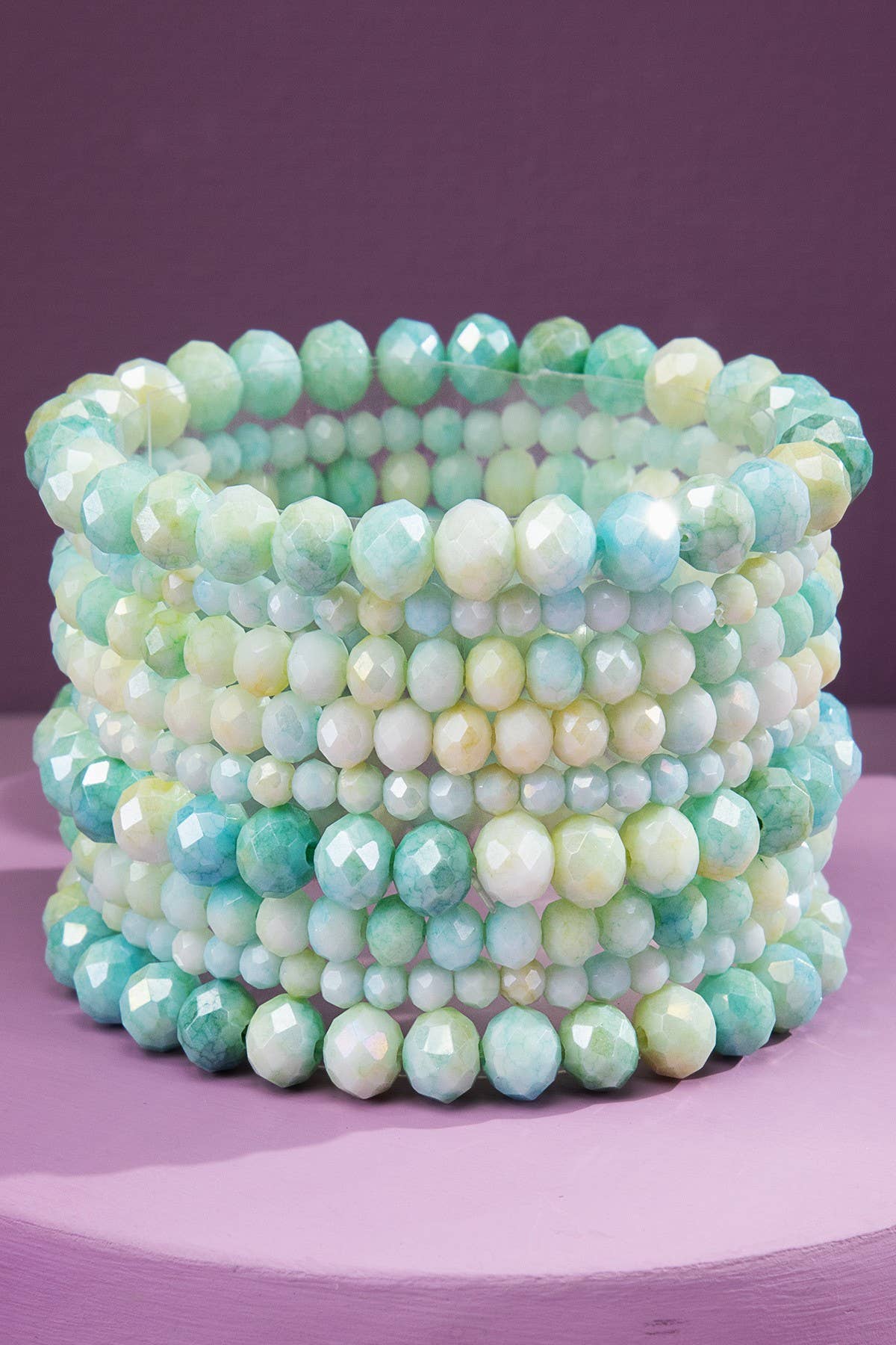 Glass Bead 9 Set Bracelet