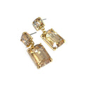 Topaz Crystal Double Drop 1.25" Earring