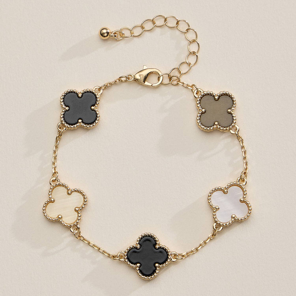 Colorful Shell Charm Bracelet with Gold Detailing