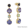 Dark and Light Purple Crystal 1" Stud Drop Earring