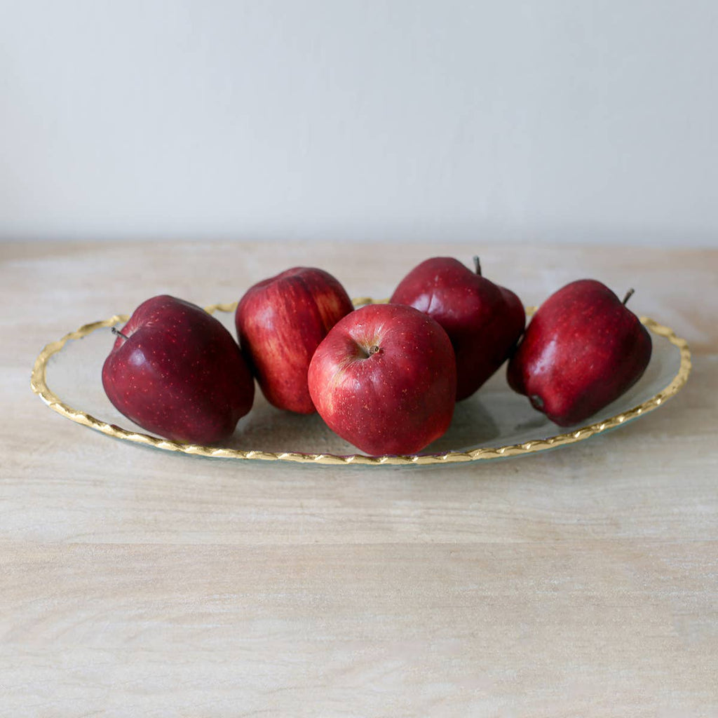Fairbanks Oval Platter   Clear/Gold   21.25x2.5x9