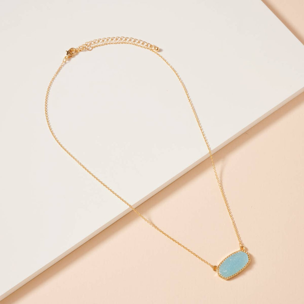 Druzy Stone Pendant Necklace