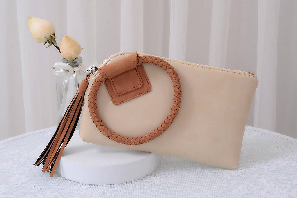 BP204 Fashion Cuff Handle Tassel Wristlet Clutch