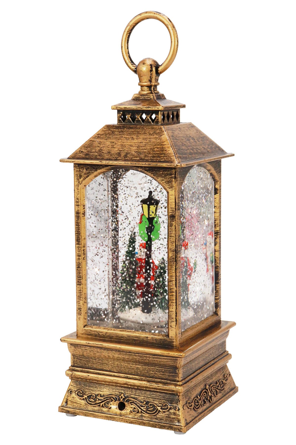 Vintage Christmas Glittering Music Led Lantern - Steady