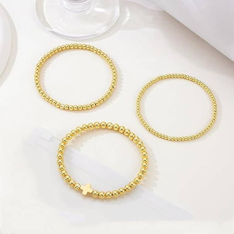 CROSS MULTILAYER BALL CHAIN BRACELET | 40B5165