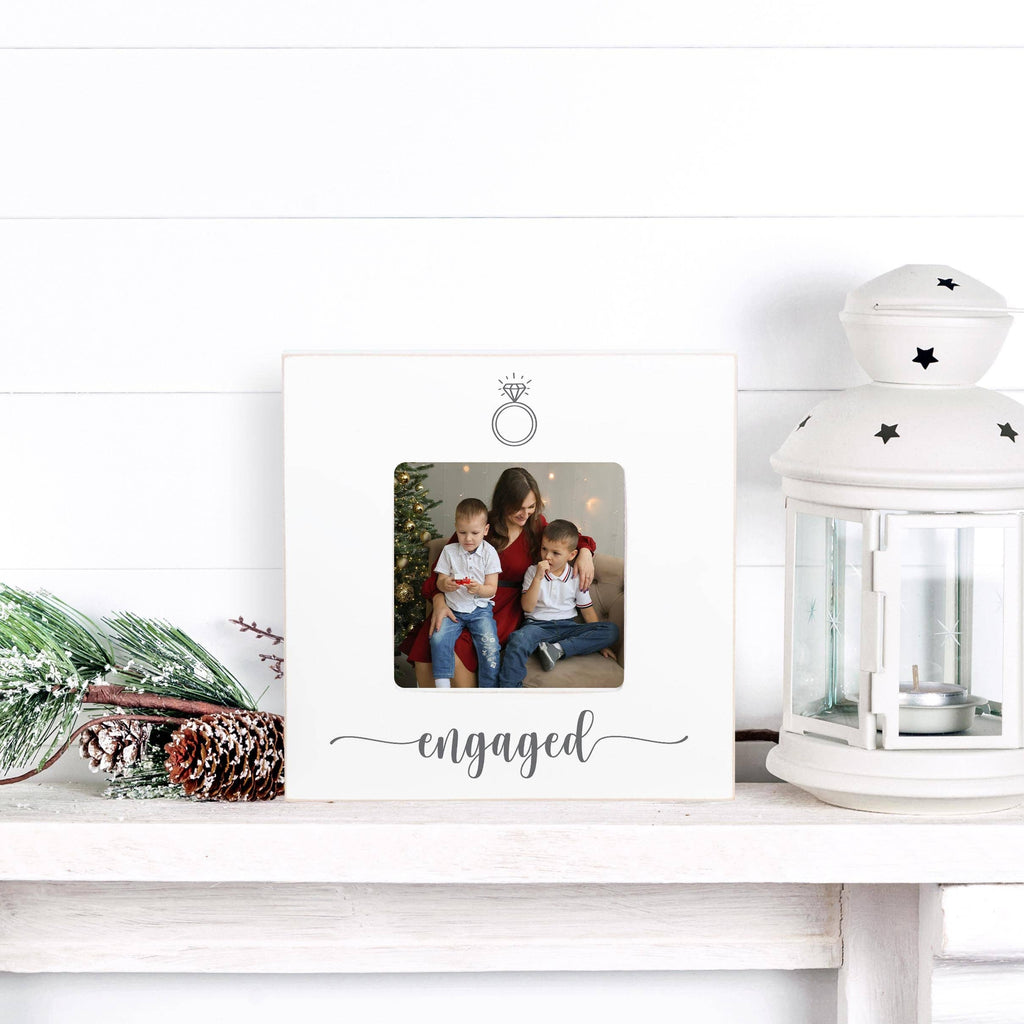 Engagement Picture Frame, Engaged with Ring- Wedding Gift