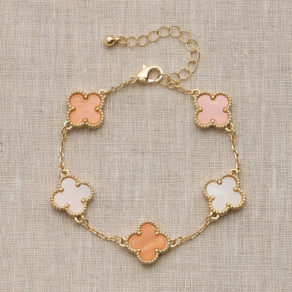 Colorful Shell Charm Bracelet with Gold Detailing
