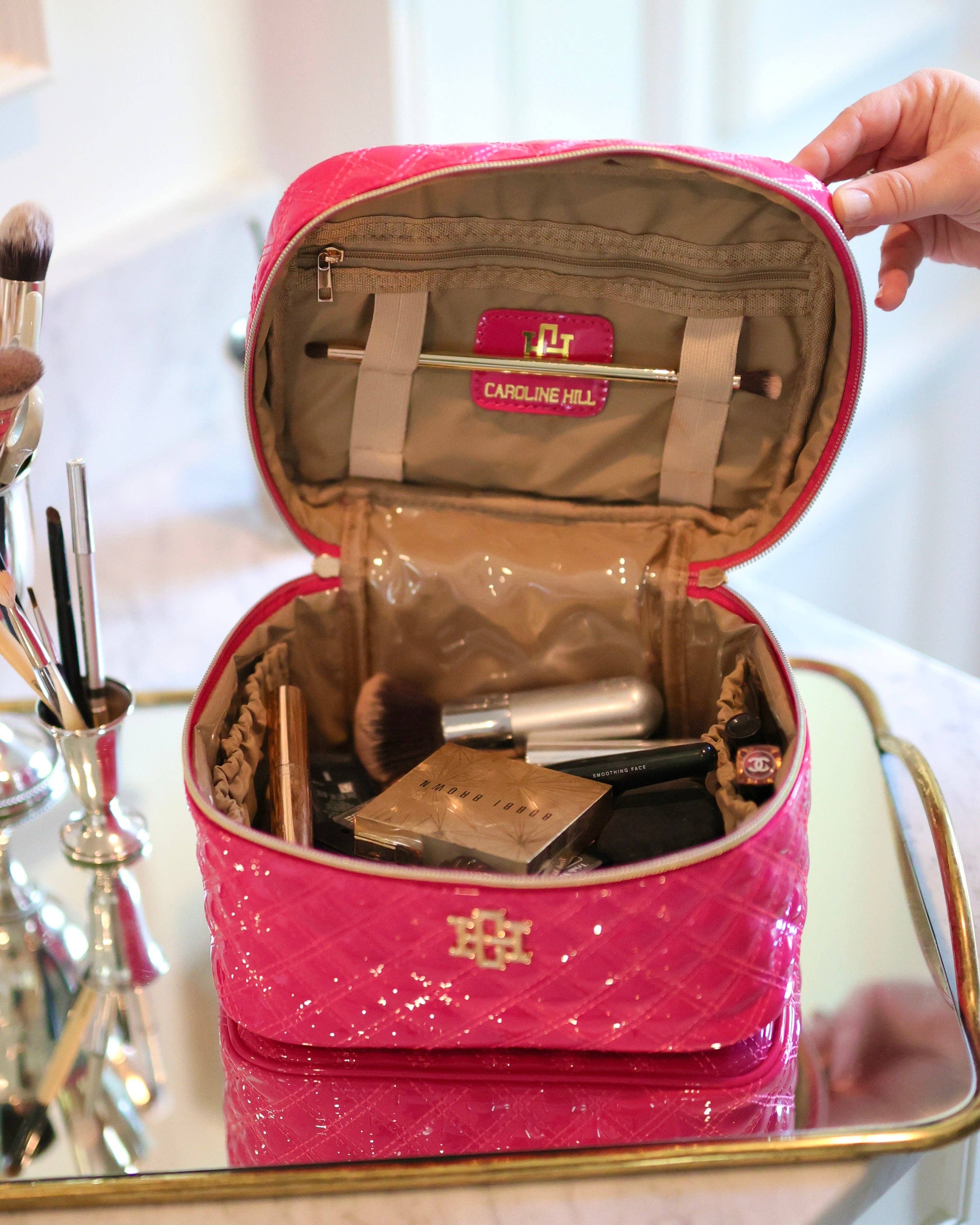 Hampton Train Case Hot Pink Patent