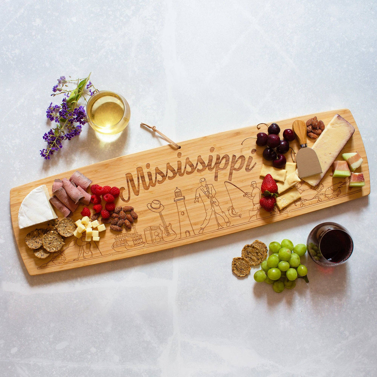 Mississippi State Charcuterie Board, 30" Long