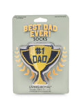 3D Packaged Crew Socks - Trophy - "#1 Dad" - Navy Blue