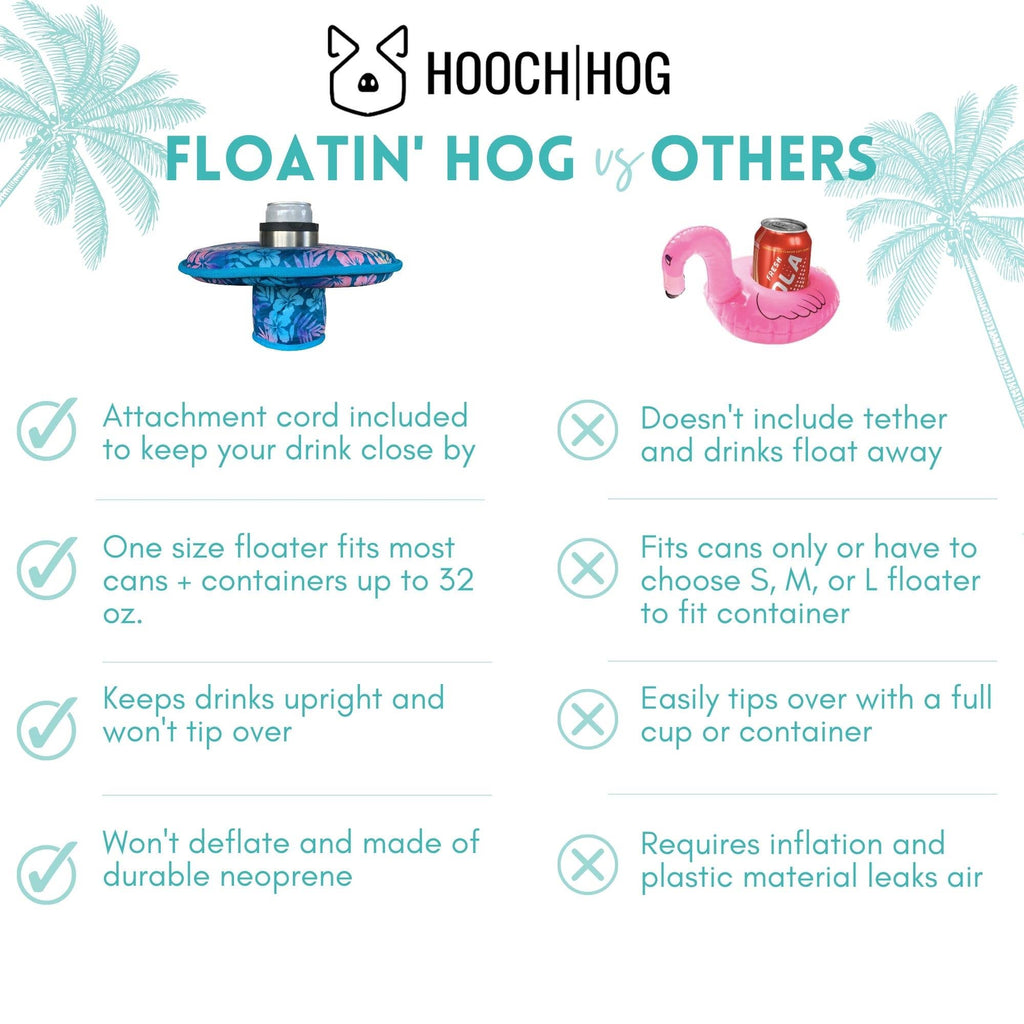 Floating Cup Holder, Can Holder & Beer Holder [Blue Floral]